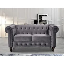 Brooks Classic Chesterfield 2-Piece Living Room Set-Loveseat & Sofa - Brown -Baxton Acme Shop 1734adbf 61fc 4d5b 8be6 c561320fb7a1