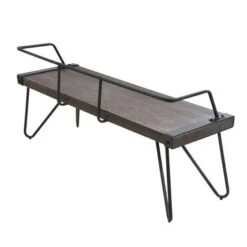 Stefani Industrial Dining/ Entryway Bench - Stefani Bench In Antique Metal/Walnut Wood -Baxton Acme Shop 173e94d3 69f9 48c7 a834 4d3ad24d5fd7
