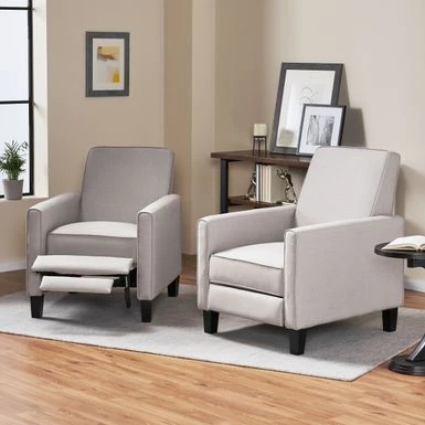 Darvis Recliners (Set Of 2) By Christopher Knight Home - Light Gray + Dark Brown 17 Darvis Recliners (Set Of 2) By Christopher Knight Home - Light Gray + Dark Brown - Image 15