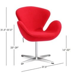 MOS Mid-Century Modern Wool Swivel Adjustable Accent Lounge Chair - Citron Yellow -Baxton Acme Shop 181139f1 4958 4dd6 b5dc 8dce4b439f96