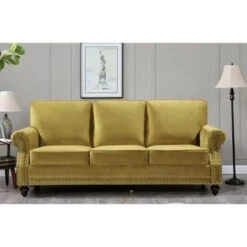 Ramos Nailhead Velvet 3-Piece Set-Loveseat Sofa And Chair - Green -Baxton Acme Shop 18587177 4f5b 4bed 9b41 441a32feee34