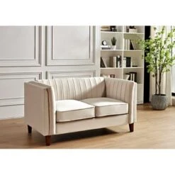 Line Tufted Square Design Loveseat - Rose -Baxton Acme Shop 18c12970 ed40 4655 94f3 e795c178d591