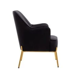 Porthos Home Kori Accent Chair, Velvet Upholstery, Gold Chrome Legs - Blue -Baxton Acme Shop 18cfcac7 607c 4b54 ae8e 87dd1f2a9581