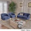 Amaia Modern 3-piece Velvet Chat Set By Christopher Knight Home - Cobalt + Walnut -Baxton Acme Shop 193c8705 0c6b 4930 b0a0 541d5d830295