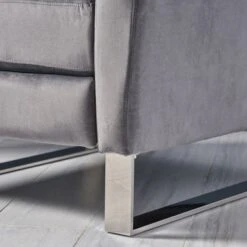 Brightwood High Leg Push-back Recliner With Stainless Steel Legs By Christopher Knight Home - Gray, Silver -Baxton Acme Shop 194f8467 fe2b 4b35 b15b 0dc7da6864f9