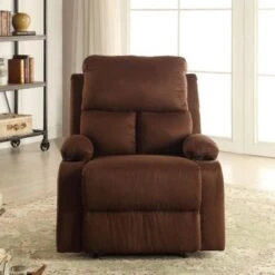 Acme Furniture Rosia Microfiber Recliner In Multicolor - Chocolate -Baxton Acme Shop 1977ae4e c4cc 455c adc5 e5a7b81589df