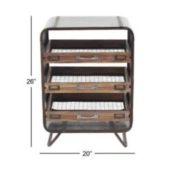 Brown Iron Industrial Chest 26 X 20 X 14 - Brown -Baxton Acme Shop 1a7bdd33 977b 437c a537 b08950b99e0a