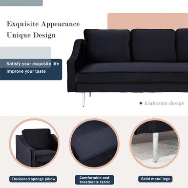 Merax 2 Piece Mordern Velvet Armchair And Loveseat Sofa Sets - Grey 6 Merax 2 Piece Mordern Velvet Armchair And Loveseat Sofa Sets - Grey - Image 4