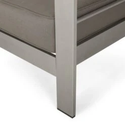 Cape Coral Aluminum Indoor/Outdoor Club Chair By Christopher Knight Home - Canvas Black+ Silver+Sunbrella -Baxton Acme Shop 1ac6ca63 ebd1 4a8d a8cf 629459a90916