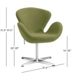 MOS Mid-Century Modern Wool Swivel Adjustable Accent Lounge Chair - Red -Baxton Acme Shop 1b75c9ce 07cf 4ba4 8617 13d77d70f83b