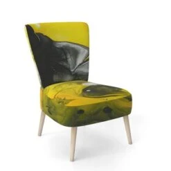 Designart "Yellow, White And Black Marbled Acrylic" Upholstered Modern Accent Chair - Arm Chair - Arm Chair -Baxton Acme Shop 1b8b9ad3 7cdb 4dd2 af04 09a6de6efbe0