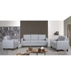 Harrad Tufted Mid-Century 3 Piece Living Room Set - Dark Gray -Baxton Acme Shop 1c0e68d8 2efe 4d25 923b 54fb913e758a