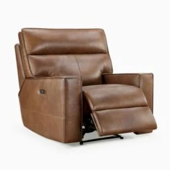 Abbyson Easley Top Grain Leather Dual Power Recliner - Camel -Baxton Acme Shop 1c144fff aa93 44d3 a8a7 33742b602403