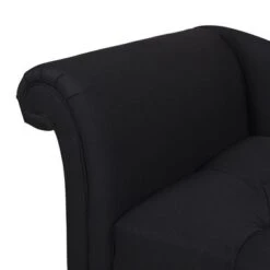 Harrison Tufted Roll Arm Chaise Lounge - Jet Black Woven -Baxton Acme Shop 1c90e5dd 6f04 4370 bfed 932bdd89ac1b