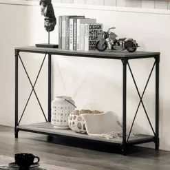 Industrial Black/Gray Sofa Table