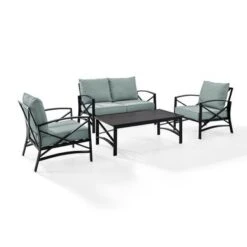 Kaplan Collection Oiled Bronze Steel 4-piece Outdoor Seating Set -Baxton Acme Shop 1d273e8a 6335 4cea 824c f0de10d07e5c