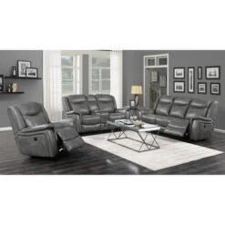 Coaster Furniture Conrad Grey Upholstered Motion Glider Recliner - Grey -Baxton Acme Shop 1d38d991 f997 4cd8 8b7a f3f3ceec3bab