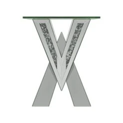 Caldwell V-shaped End Table With Glass Top Silver -Baxton Acme Shop 1e77c066 902a 46c9 bcef 7f3600639090