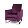 Brightwood Modern Velvet Recliner W/ Steel Legs By Christopher Knight Home - Eggplant,Silver -Baxton Acme Shop 1ec9a572 623f 410e 87a6 90d14109097c