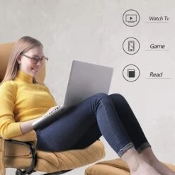 Mcombo Recliner With Ottoman, Massage 360 Swivel Leisure Chair Faux Leather 4901 - Cognac -Baxton Acme Shop 1f05a299 0e34 4e0b 8f80 23c1e8957332