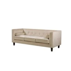 Kittleson 83'' Velvet Square Arm Sofa - Ivory -Baxton Acme Shop 1ff41fa5 6811 42e9 acea 28abe0f6941e