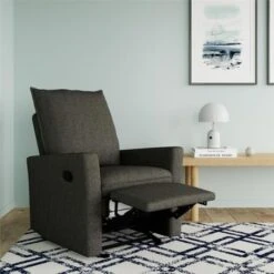 Avenue Greene Brodyn Gliding Recliner Chair With Memory Foam - Grey Linen -Baxton Acme Shop 206fbd2f 3a8c 4f4d 8667 ca07bc5134fa