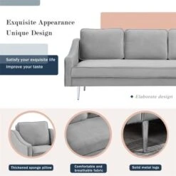 Merax 2 Piece Mordern Velvet Armchair And Loveseat Sofa Sets - Grey 19 Merax 2 Piece Mordern Velvet Armchair And Loveseat Sofa Sets - Grey -Baxton Acme Shop 2081c2d1 34d7 4970 a125 9198b6e7f671