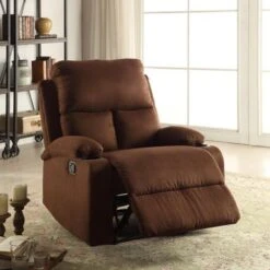 Acme Furniture Rosia Microfiber Recliner In Multicolor - Chocolate -Baxton Acme Shop 20b24489 4b5e 4183 902a 7f982254bf7b