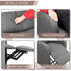 Fabric Recliner Chair Massage Recliner Sofa Chair Adjustable Reclining Chairs Home Theater Single Modern - Brown -Baxton Acme Shop 210d333a 6f73 4817 8871 f69d0288312e