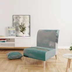 Designart "Glam Teal Watercolor I" Upholstered Modern Accent Chair - Arm Chair - Slipper Chair -Baxton Acme Shop 2116186a 5b6b 46d6 8179 56376de598a0