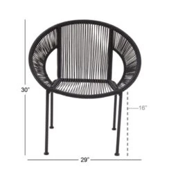 Plastic Rattan Contemporary Outdoor Chair 30 X 29 X 23 - 29 X 23 X 30 - Black -Baxton Acme Shop 214eb106 54cd 42e5 9047 f19b85d07672