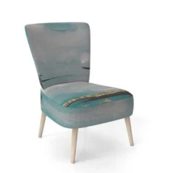 Designart "Glam Teal Watercolor I" Upholstered Modern Accent Chair - Arm Chair - Slipper Chair -Baxton Acme Shop 21657bf3 73db 4e43 8d79 962c7895378f