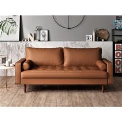 US Pride Matton Faux Leather Mid-century Modern Living Room Set-Loveseat And Sofa - White -Baxton Acme Shop 21785a5e 4881 4ae2 a408 9296e8051101