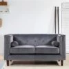 Kittleson 60'' Velvet Tuxedo Arm Loveseat - Grey -Baxton Acme Shop 222d4092 b88c 4435 8dea a52c0b40ff3f