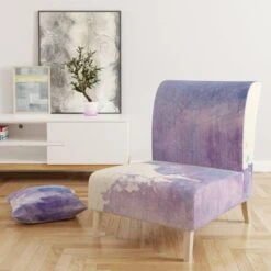Designart "Watercolor Purple Haze I" Upholstered Modern Accent Chair - Arm Chair - Side Chair -Baxton Acme Shop 22396eb4 c1b6 4d8a 992c 1aa0179e85f0