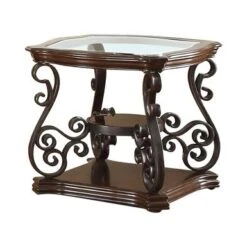 Sir Rawlinson End Table Deep Merlot And Clear -Baxton Acme Shop 226349b8 7731 4805 b8cc 323455cfb4d2