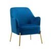 Porthos Home Kori Accent Chair, Velvet Upholstery, Gold Chrome Legs - Blue -Baxton Acme Shop 23805028 ed98 4a52 93ee 6c8d8a20a077