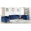 Lowery Velvet Kitts Classic Chesterfield Living Room Seat-Loveseat And Chair - Dark Blue -Baxton Acme Shop 23901442 767b 4d93 a0c7 a56760e36919