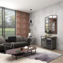 Gray Metal Industrial Cabinet With Numbers And Text - 17"W X 36"L X 32"H - Grey - Square -Baxton Acme Shop 23cadd33 12c8 4e21 b312 a22210b2da9d