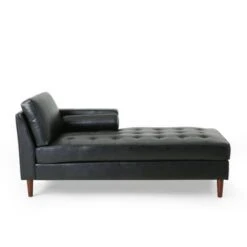 Malinta Contemporary Tufted Chaise Lounge By Christopher Knight Home - 66.75" L X 31.50" W X 33.00" H - Dark Brown + Espresso -Baxton Acme Shop 24d26c91 090d 4a8e a0f6 b00413a2ab7c
