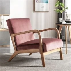 Kreindy Velvet/ Wood Mid-century Modern Armchair - Purple -Baxton Acme Shop 24ff28d2 c789 4bda b1bc a6f6edc577e5