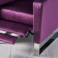 Brightwood Modern Velvet Recliner W/ Steel Legs By Christopher Knight Home - Cobalt,Silver -Baxton Acme Shop 26174c78 e6f5 45a4 a7ef 17aae8d763e5