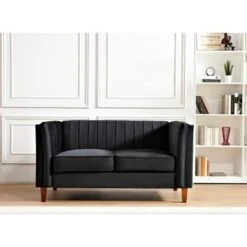 Line Tufted Square Design Loveseat - Rose -Baxton Acme Shop 261d40c1 5dbf 4c51 9d07 4b4d45c1cd21