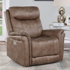 Copper Grove Malone Faux Suede Power Recliner - Camel