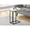 Accent Table/ C-shaped/ End/ Side/ Snack/ Storage Drawer/ Living Room/ Bedroom/ Metal/ Laminate/ White/ Black/ Contemporary/ Modern -Baxton Acme Shop 26951a2d e6a6 4253 8720 33c8d21b1048
