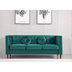 Fancher Kittleson Classic Chesterfield Sofa - Dark Blue -Baxton Acme Shop 26e9b207 23b1 417b 8751 372635be4073