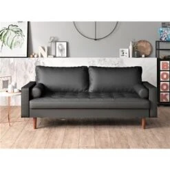 US Pride Matton Faux Leather Mid-century Modern Living Room Set-Loveseat And Sofa - White -Baxton Acme Shop 276cc1e3 ec18 402a ae51 638111436e7a