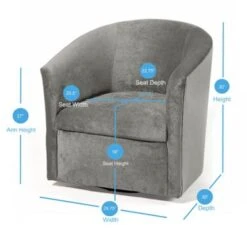 Ellery Modern Microfiber Swivel Accent Chair By Greyson Living - Ash Grey -Baxton Acme Shop 27fb5c16 f841 4da4 89ed 24f6565c7f79