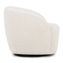 Poly And Bark Alma Swivel Lounge Chair - Crema White Boucle -Baxton Acme Shop 2853b79d 71a0 4011 97c7 bed1cd443568