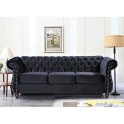 Kemos Velvet Chesterfield 2-Piece Set-Chair And Sofa - Rose -Baxton Acme Shop 2896b854 43a8 4e03 859c 4aa0775ef32d
